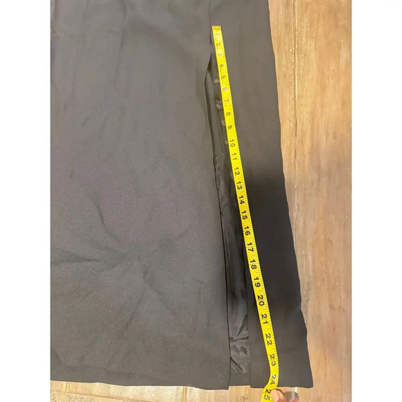 Vintage y2k Long Sleek Black Dress Side Split Strappy Back Evening Dress SIZE S - Picture 5 of 6